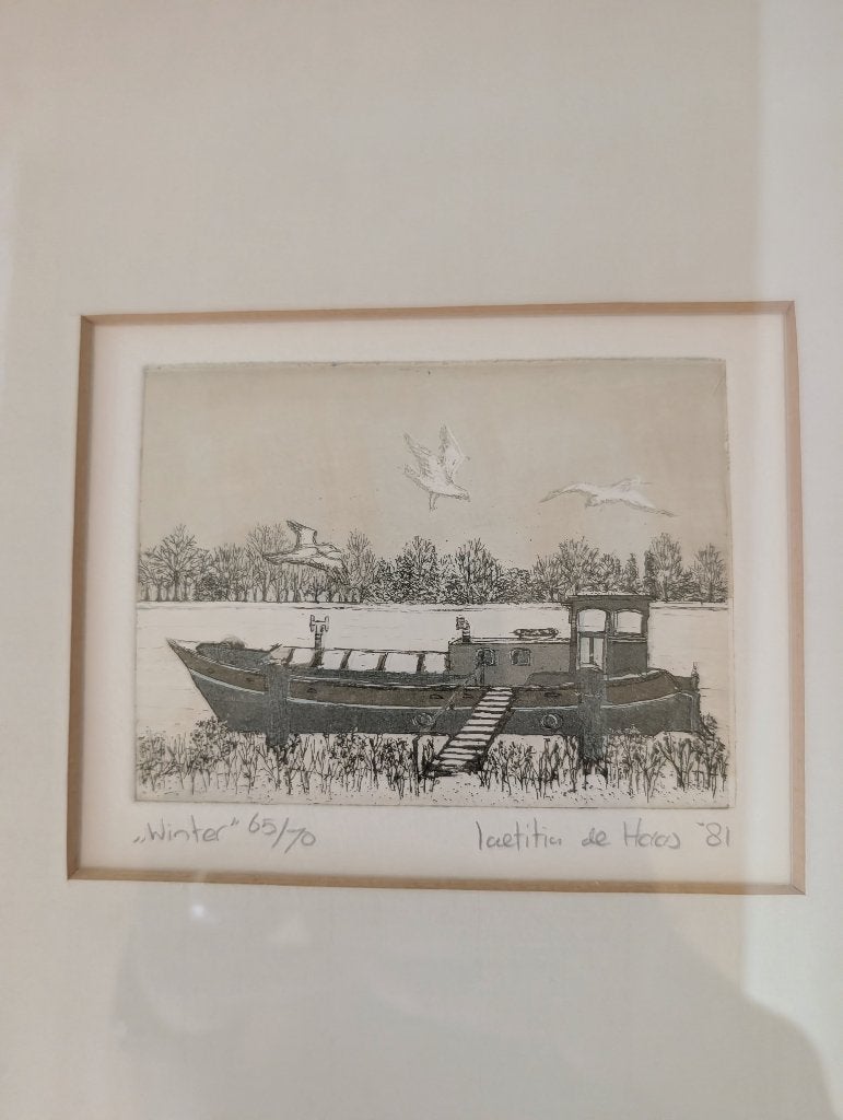 schilderijen LAETITIA DE HAAS - "WINTER"-, Antiek en Kunst, Realistisch, Gedateerd, Ophalen of Verzenden, Landschap
