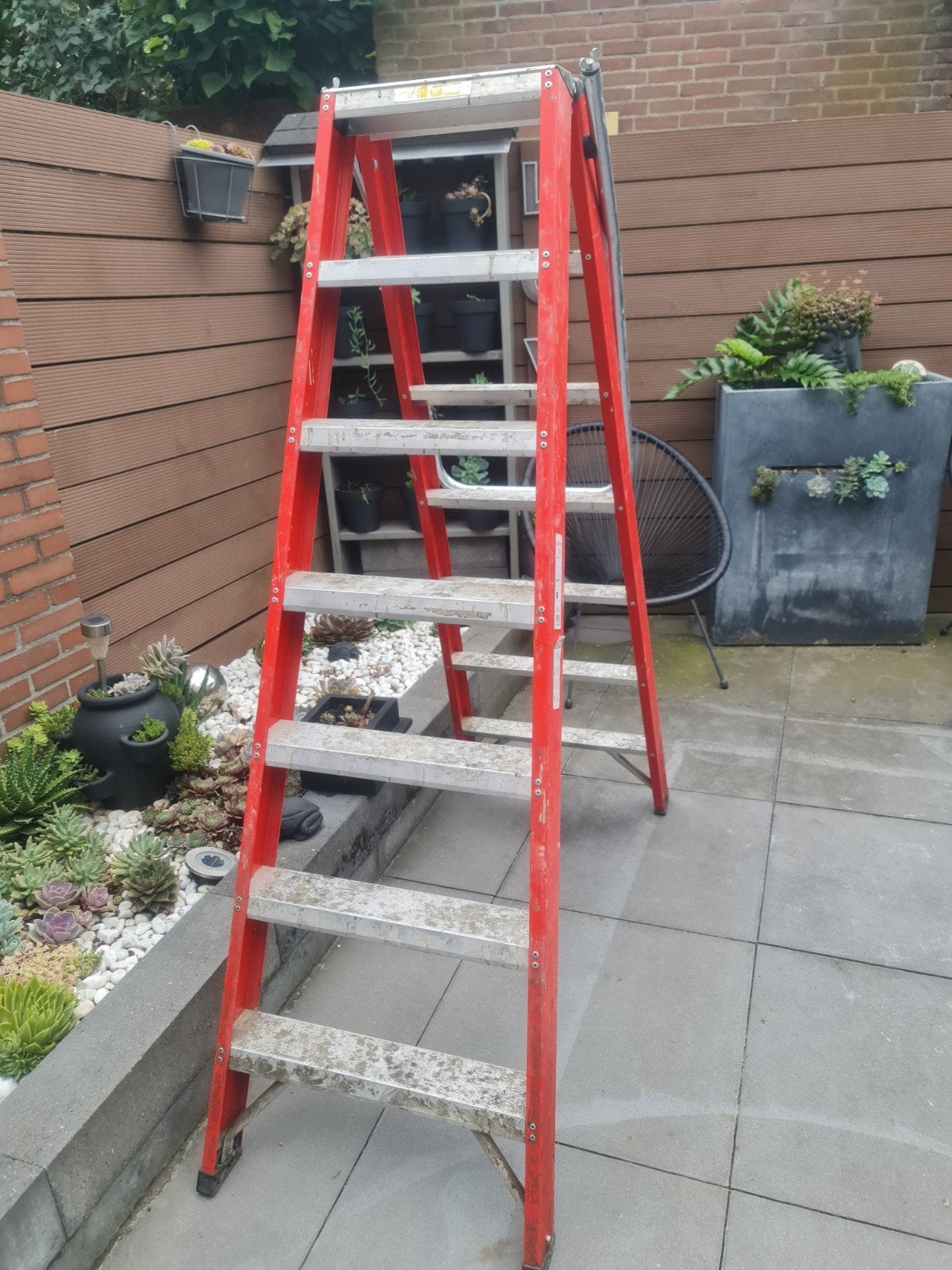 4TECZ Ladder 2x7 - 1.75m65m, Ophalen of Verzenden, Gebruikt, 4 meter of meer