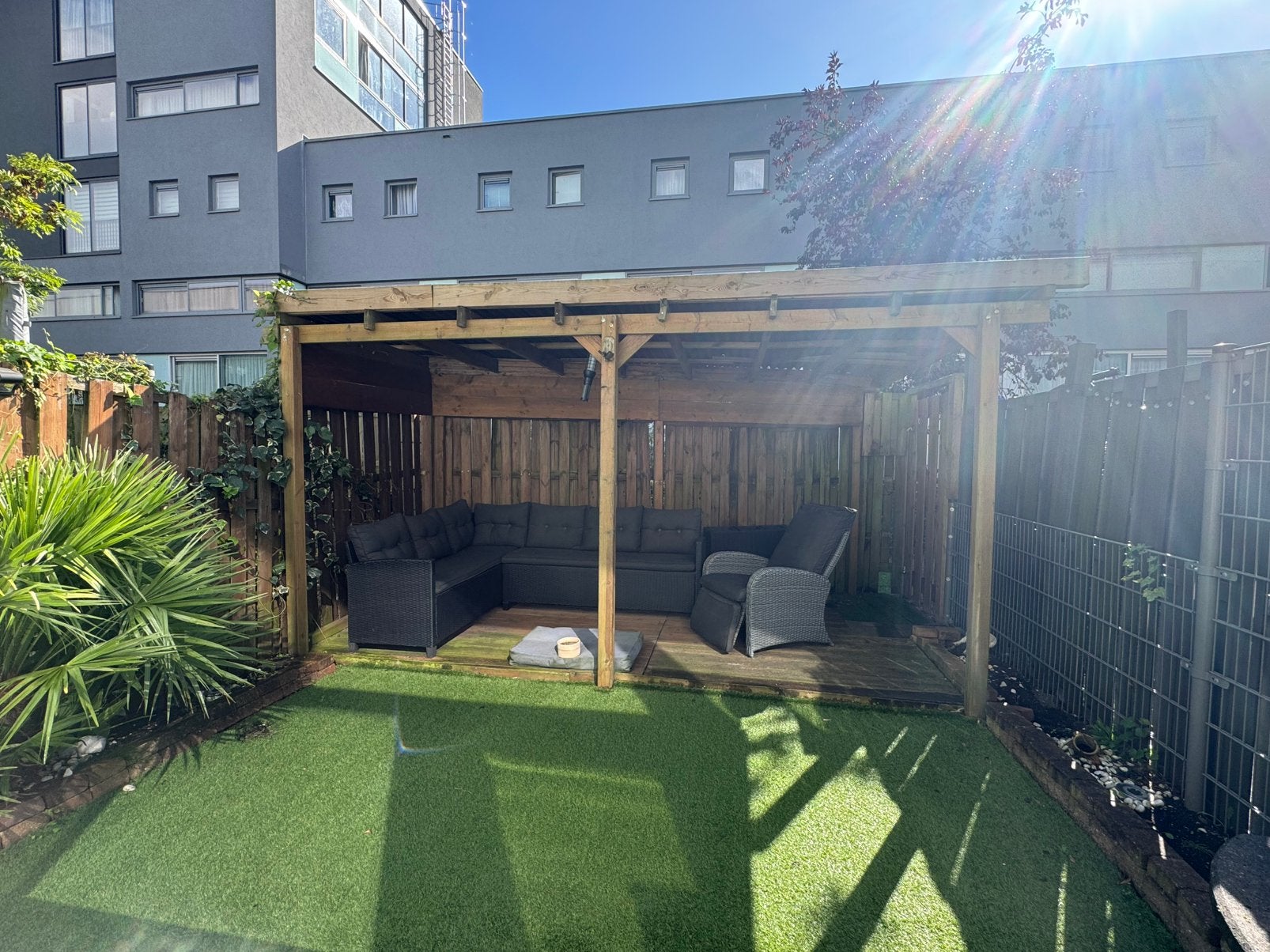 Houten overkapping met dak – 6 staanders, Tuin en Terras, Ophalen, Gebruikt, Veranda