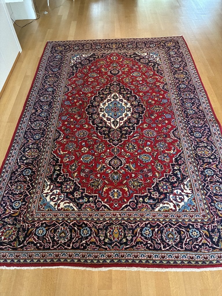 Perzisch Tapijt, Ophalen, Blauw, 200 cm of meer, Zo goed als nieuw