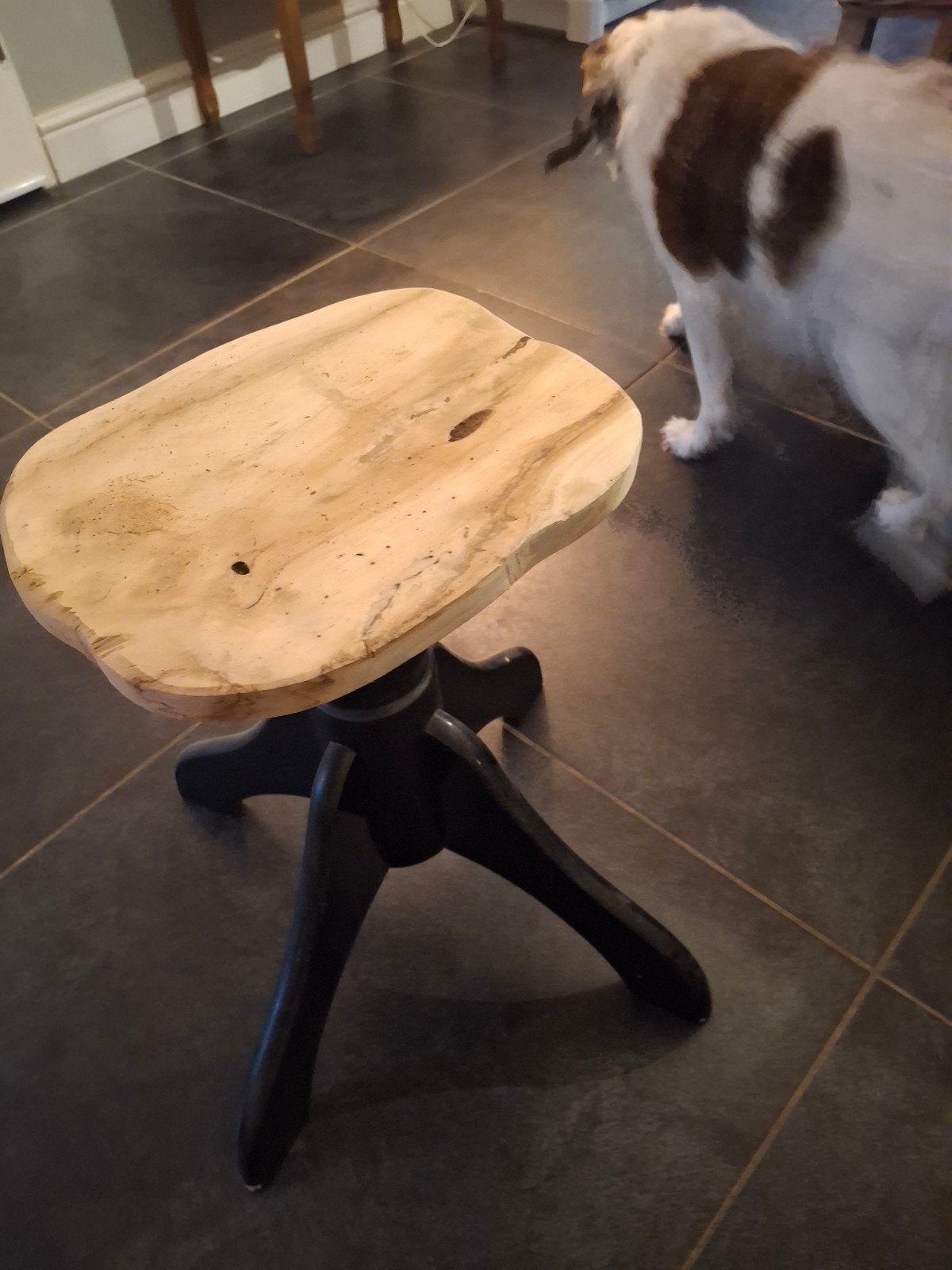 Unieke houten kruk - verstelbaar, Ophalen of Verzenden, In hoogte verstelbaar, Gebruikt, Hout