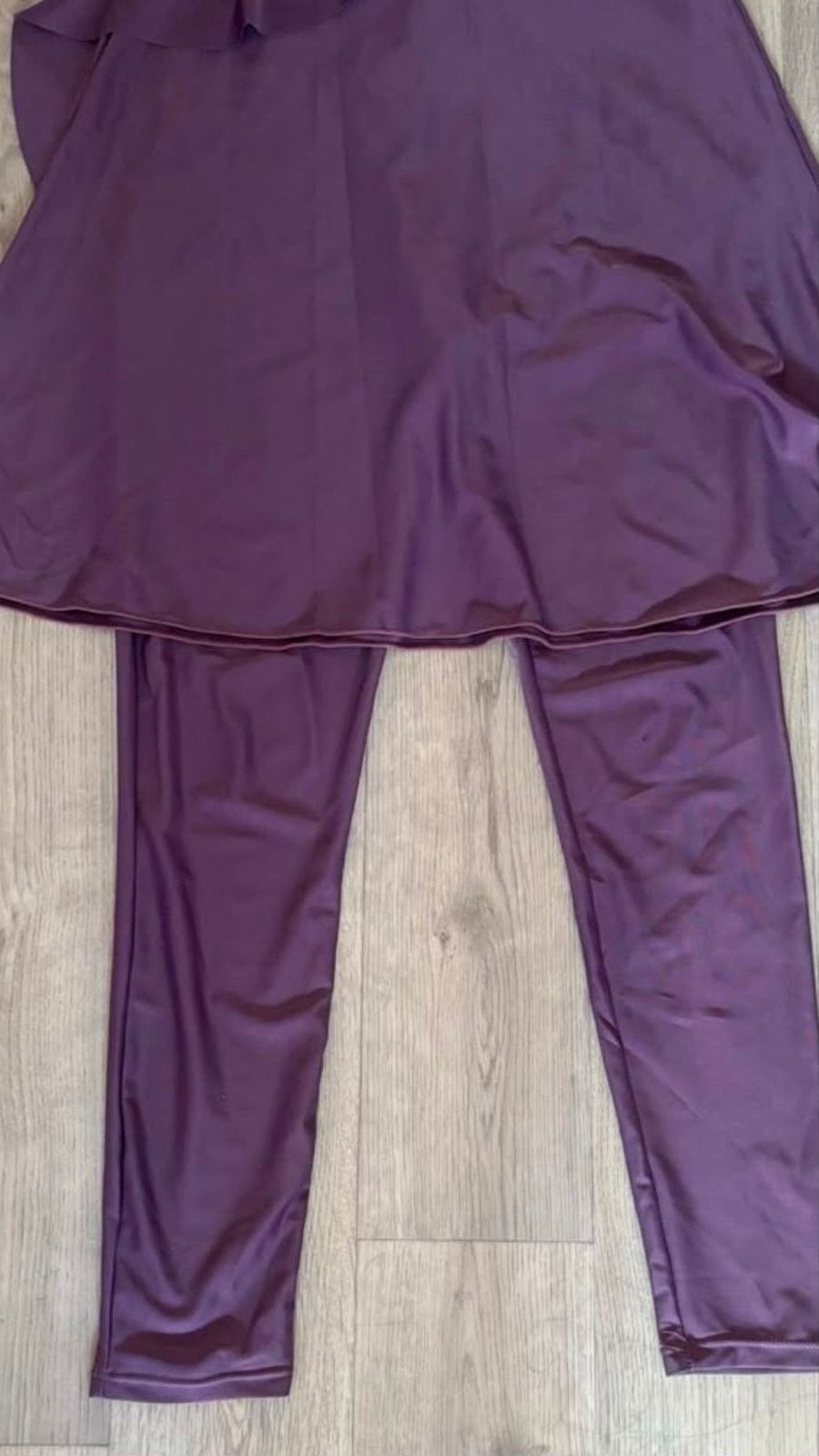 Paarse Burkini met ruches en hoofdbedekking maat S, Ophalen of Verzenden, Nieuw, Paars, Overige typen