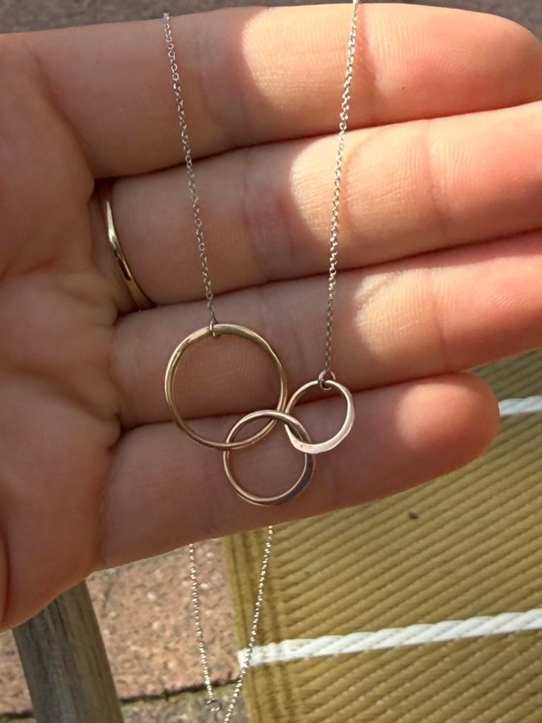 Ketting witgoud met rosegoud, Ophalen of Verzenden, Zo goed als nieuw, Wit, Goud