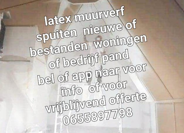 latex muurverf spuiten, Doe-het-zelf en Verbouw, Ophalen of Verzenden, Nieuw, Wit