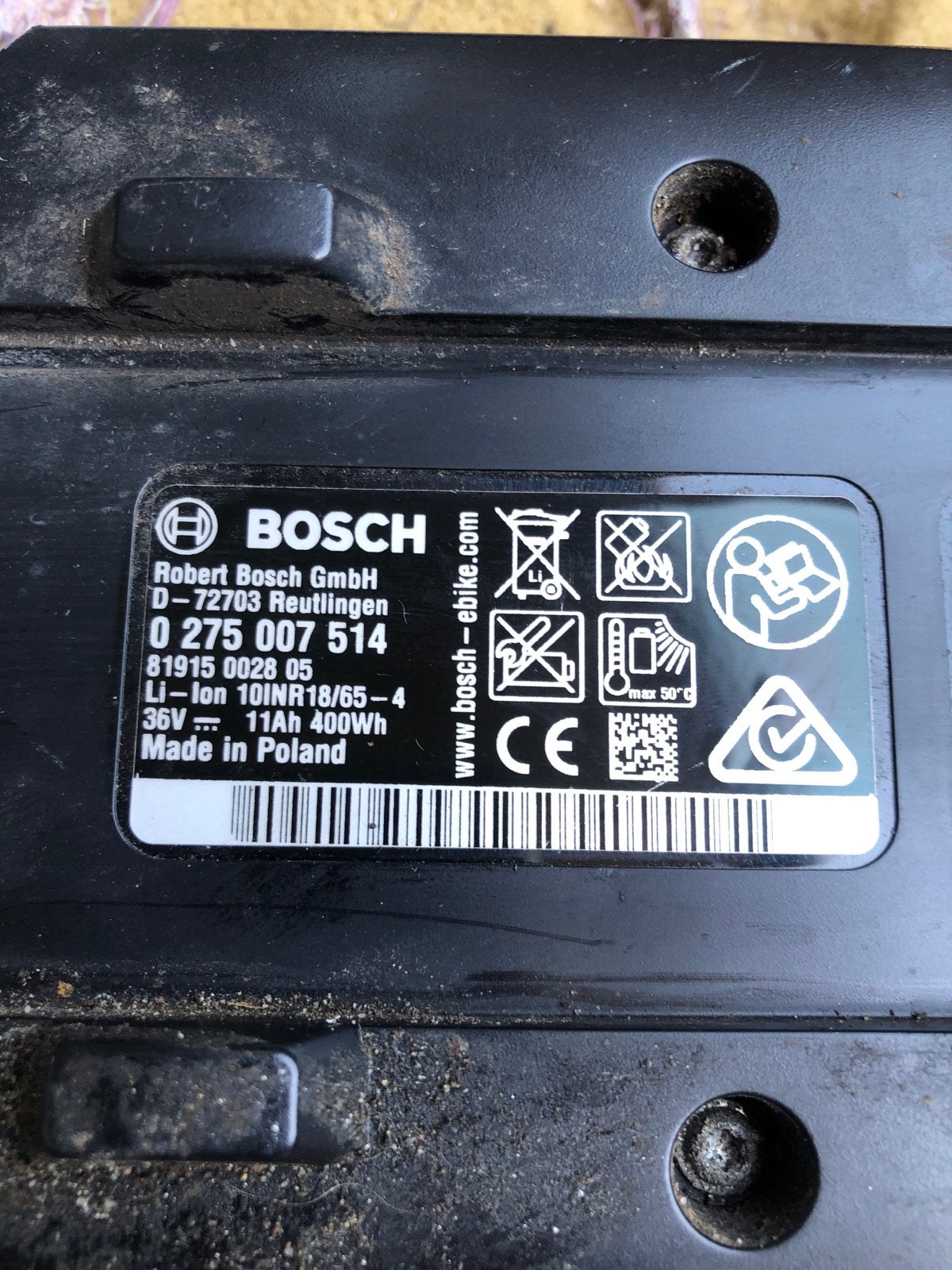 Bosch E-bike Accu 36V 11Ah 400Wh, Ophalen of Verzenden, Gebruikt