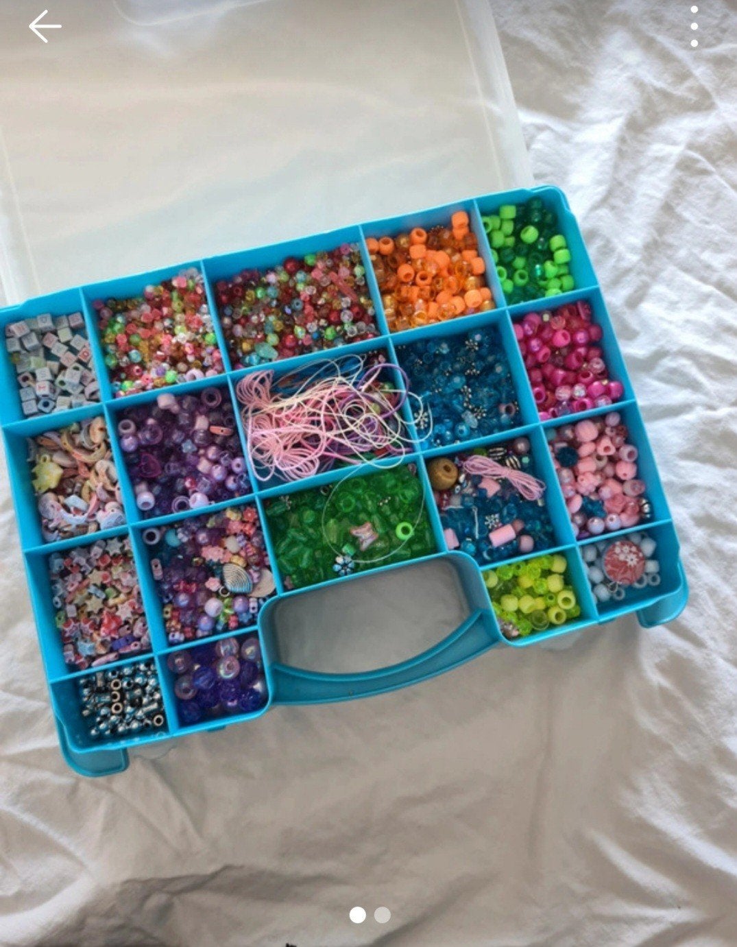 Grote set kralen in opbergdoos, Hobby en Vrije tijd, Kralen en Sieraden maken, Ophalen of Verzenden, Gebruikt, Kraal