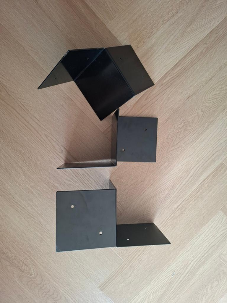 3x Pergola Muurbevestiging Zwart Gecoat voor 20x20cm Balken, Ophalen of Verzenden, Nieuw