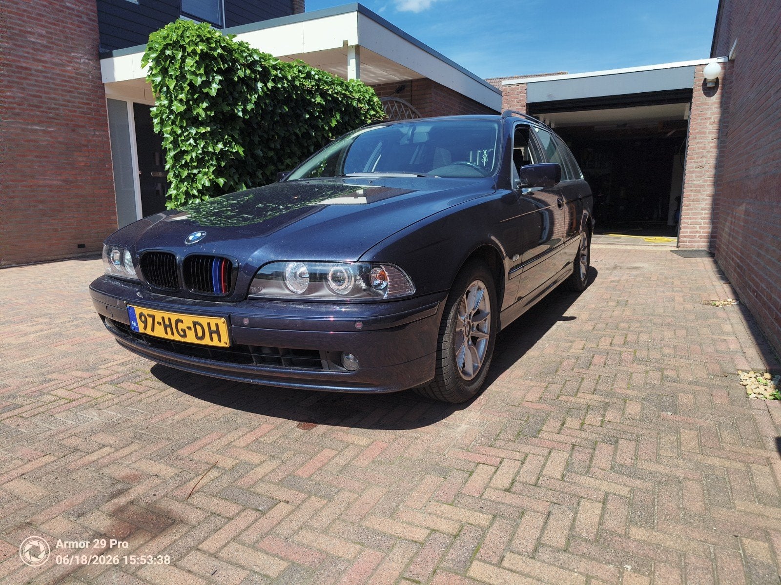 BMW 5-Serie 2.5 I 525 Touring AUT 2001 Blauw, Auto's, 1610 kg, Blauw, Stationwagon, Particulier
