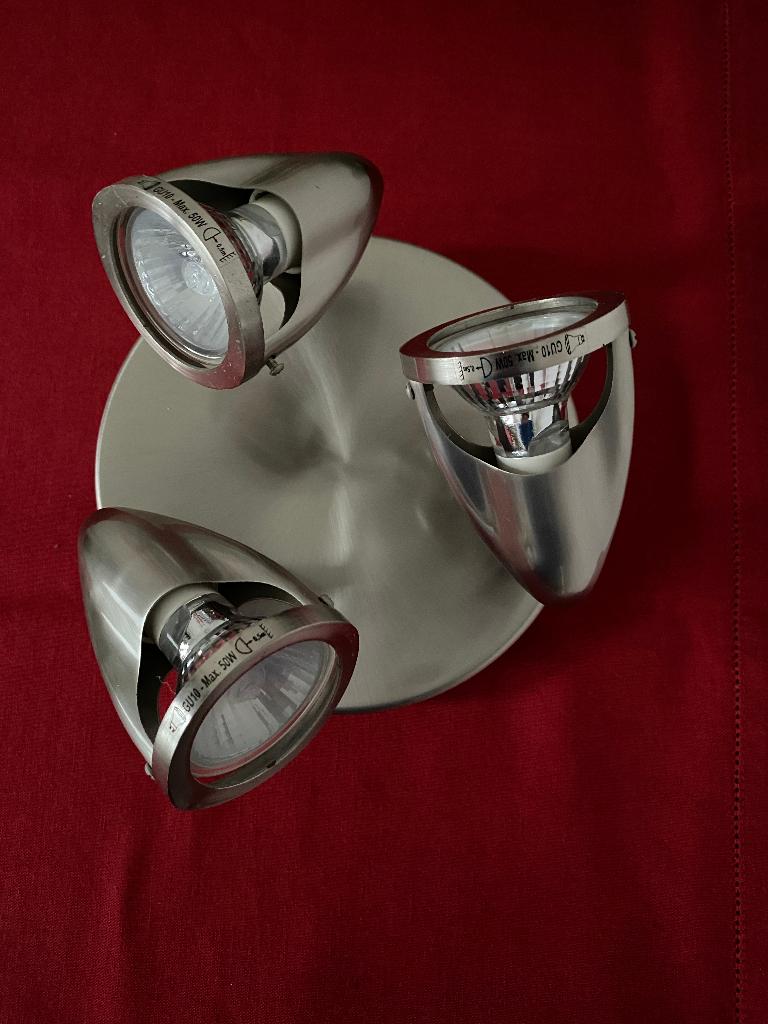 plafondspotjes rvs Triospot  Ranex, Huis en Inrichting, Lampen | Spots, Ophalen, Gebruikt, Metaal of Aluminium, Plafondspot of Wandspot
