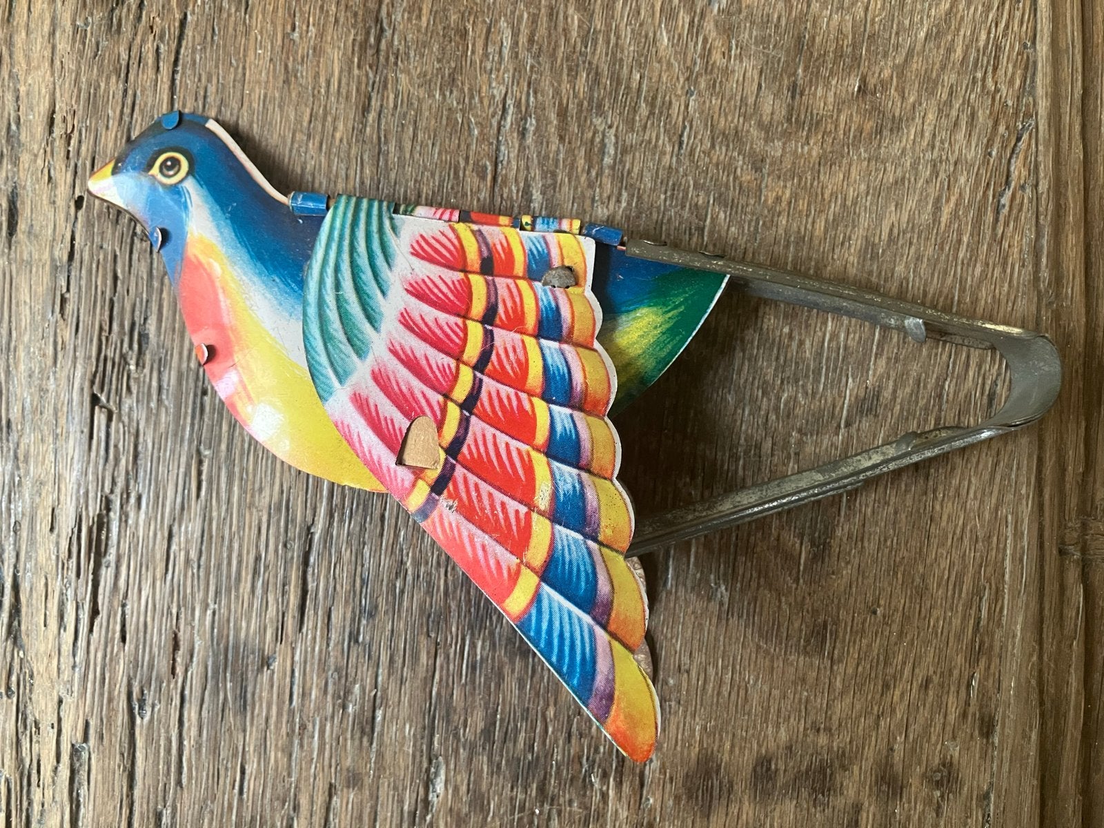 Vintage blikken speelgoed, mechanische Vliegende Vogel, Ophalen of Verzenden