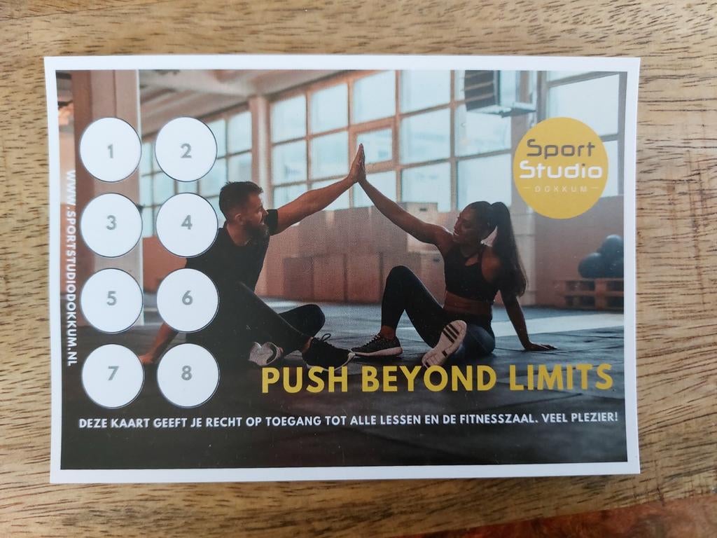 8 Lessenkaart Sport Studio Dokkum., Ophalen of Verzenden