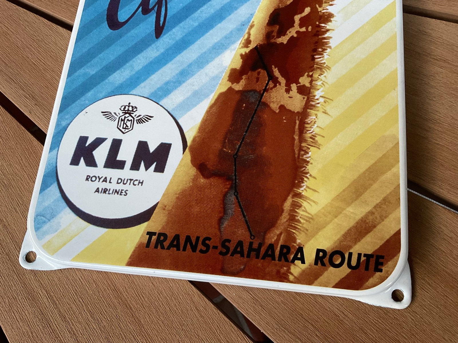 KLM Emaille Bord Giraf Vliegtuig, Ophalen of Verzenden