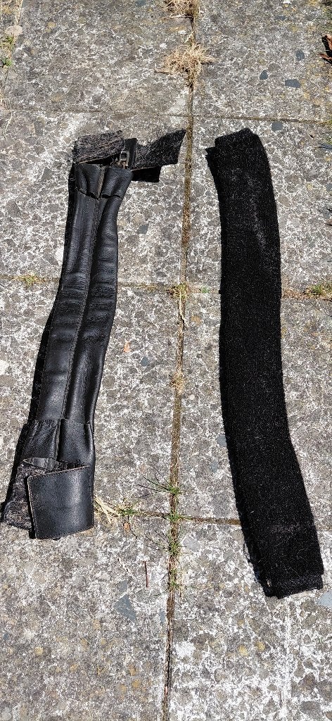 Zwarte singel 69 cm van gesp tot gesp, Gebruikt, Recreatie, Singel, Overige merken