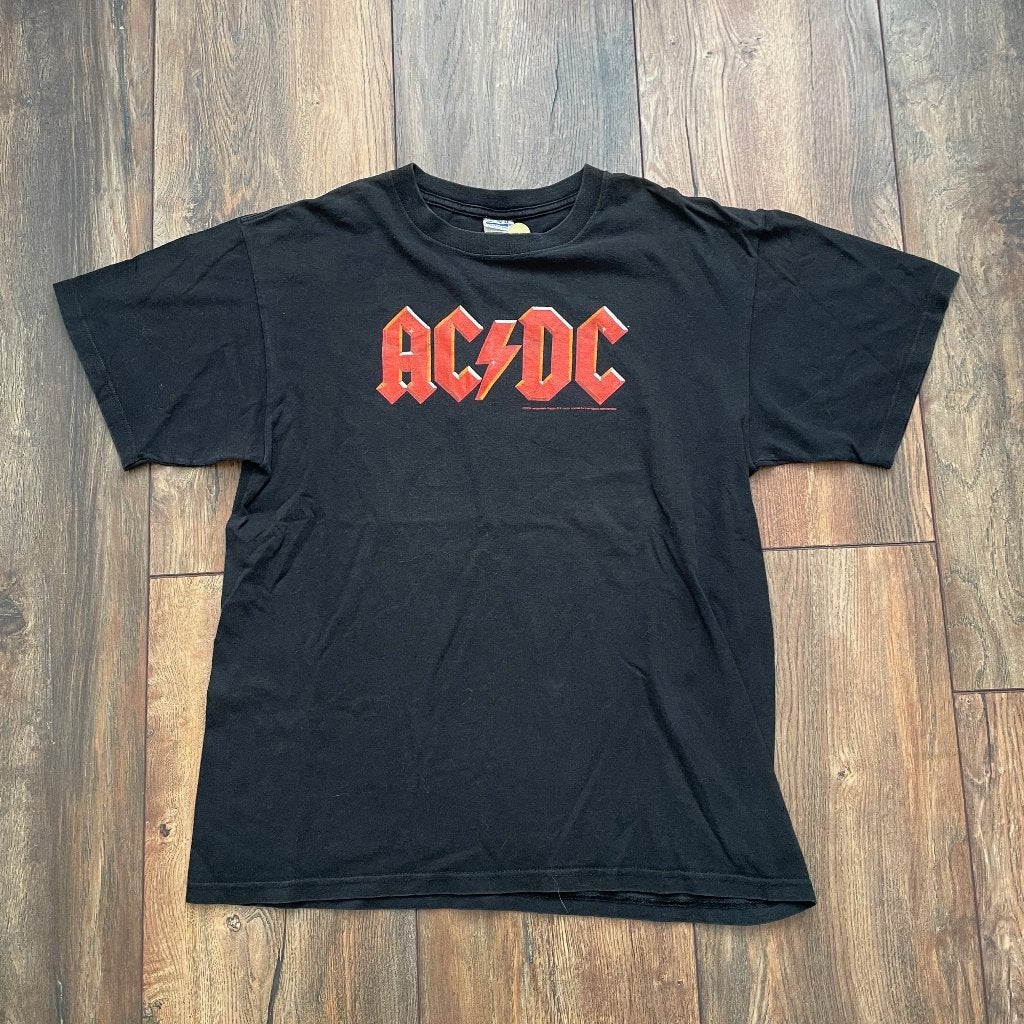 AC/DC Logo T-shirt – Anvil – 2009 – Maat L – A-226, Maat 52/54 (L), Zwart, Onbekend, Anvil