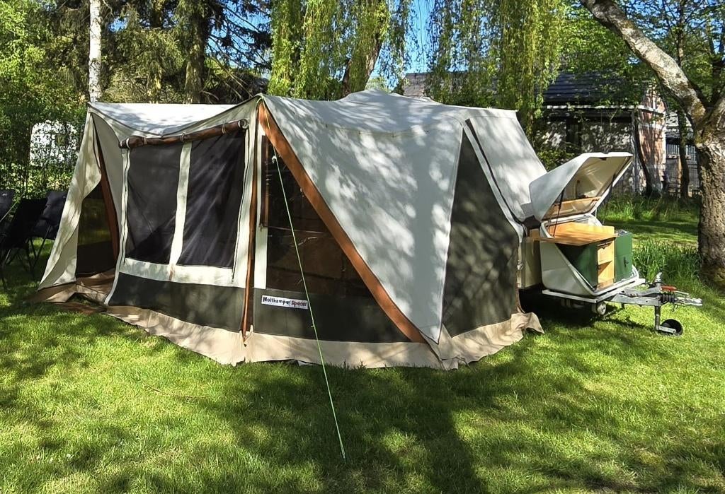 Holtkamper Spacer Expedition Hardtop + Whitebox keuken, Caravans en Kamperen, Vouwwagens, Ophalen, Beige, Aanwezig, Holtkamper