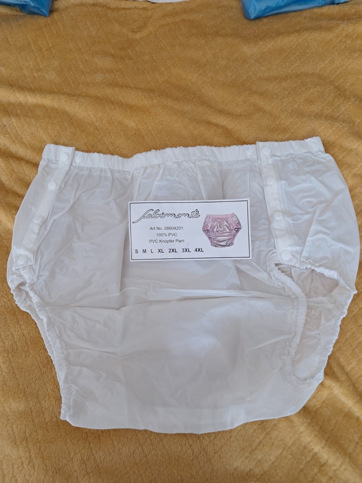 Fabimonte PVC Knöpfer Pant - Wit plastic broekje, Verzenden
