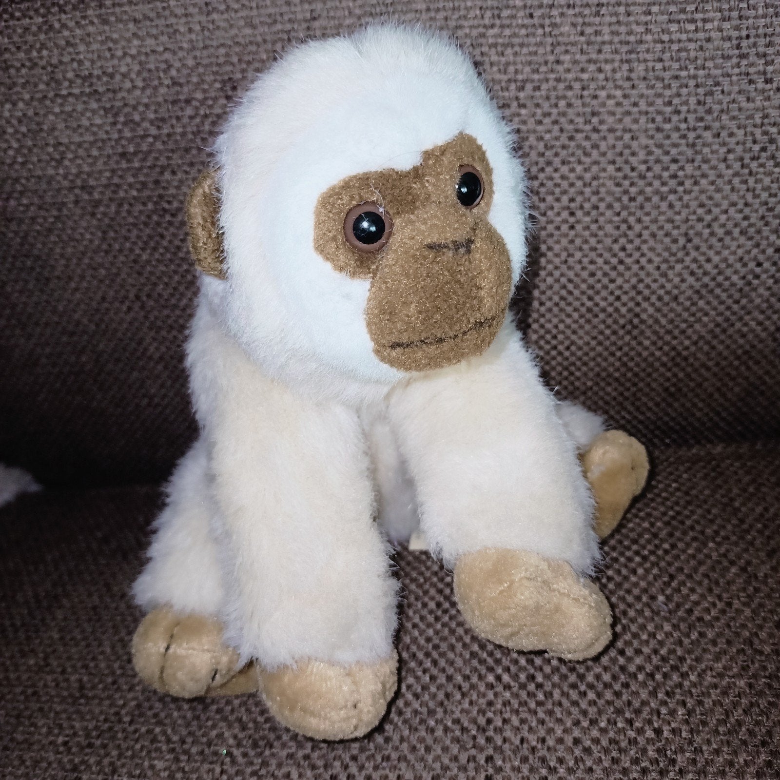 Wwf, anna club plush, gibbon, vintage. The leather tag line., Ophalen of Verzenden, Zo goed als nieuw, Wasbaar, Beige
