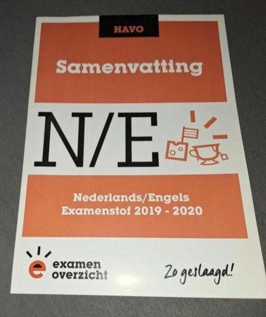 HAVO Samenvatting N/E Nederlands/Engels Examenstof 2019-2020, Ophalen of Verzenden, Zo goed als nieuw, HAVO, Nederlands
