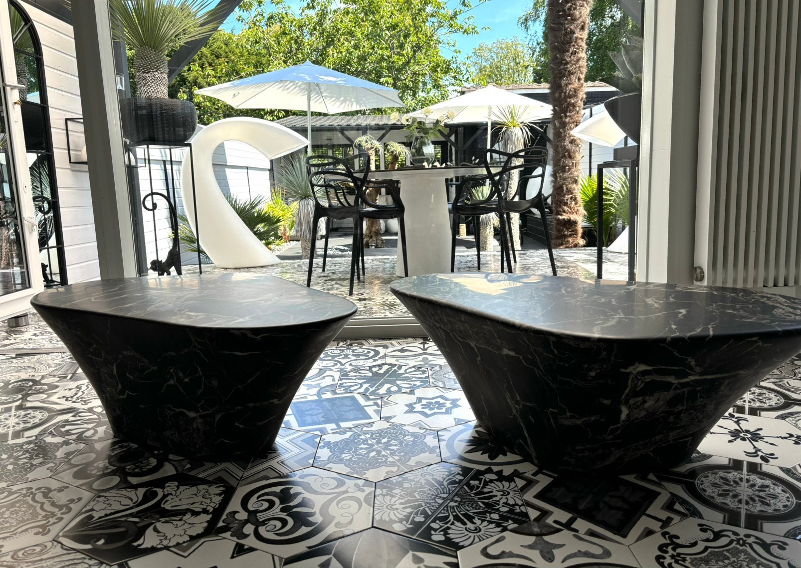 Polspotten Design Black Marble Salon/bijzettafel, Ophalen, 50 tot 100 cm, Pols potten, ook erg Moooi bij Marcel wanders Eric Kuster
