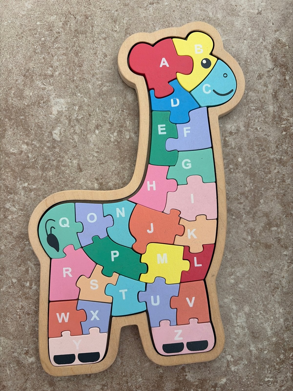 Houten Giraffe Alfabet Puzzel - Educatief Speelgoed, Ophalen, 2 tot 4 jaar, Gebruikt, Meer dan 50 stukjes