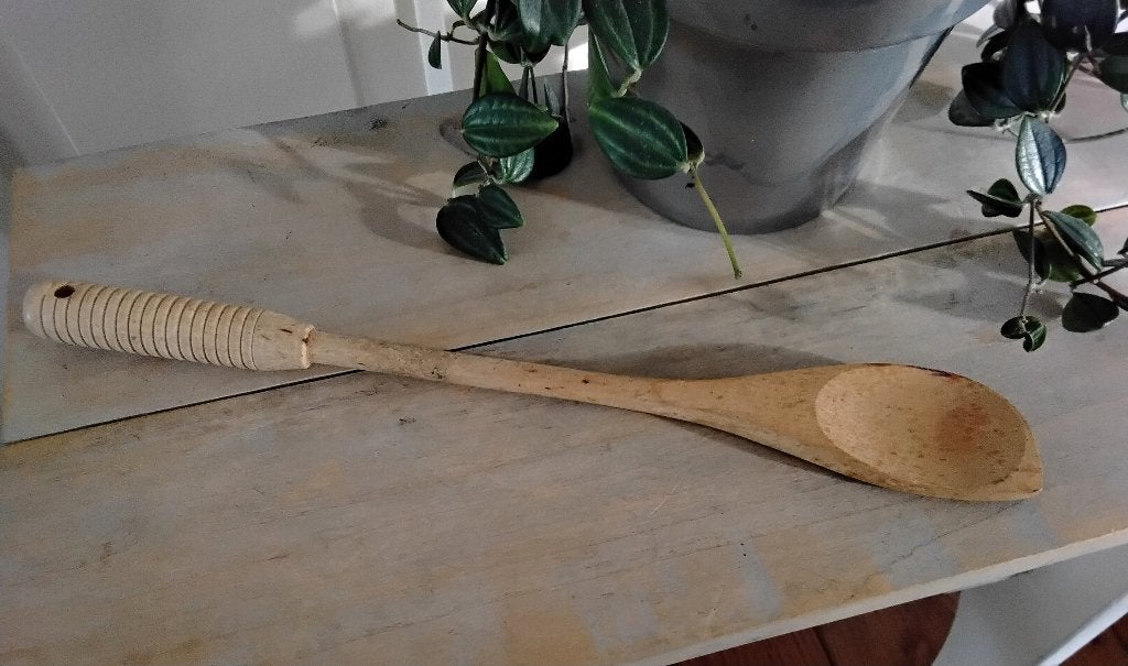 Houten pollepel met dik handvat, Overige typen, Ophalen of Verzenden, Gebruikt, Hout