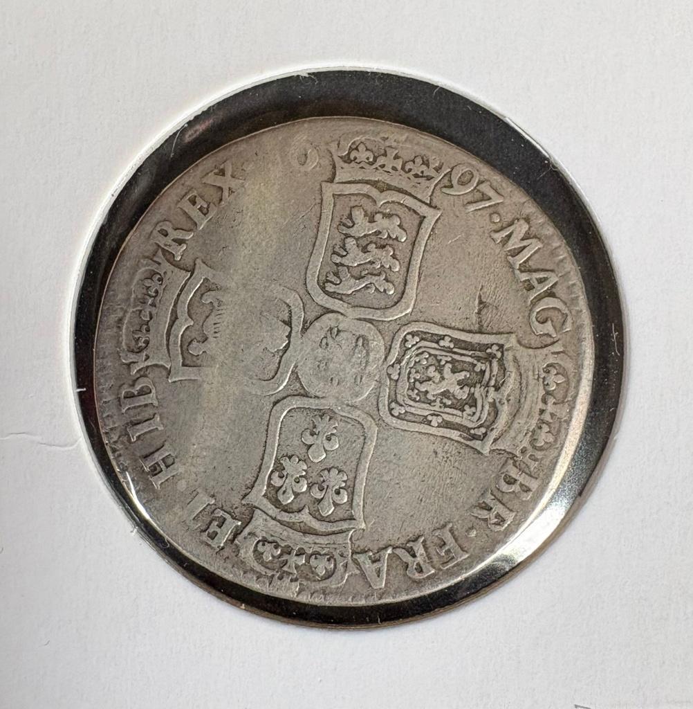 Half Crown William III 1697, Ophalen of Verzenden, Overige landen, Losse munt, Zilver