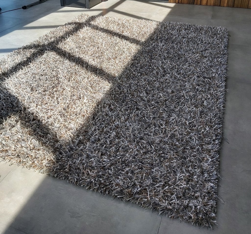 Vloerkleed, hoogpolig, 200x250 cm, India, beige-bruin, Ophalen, Gebruikt, 150 tot 200 cm, 200 cm of meer