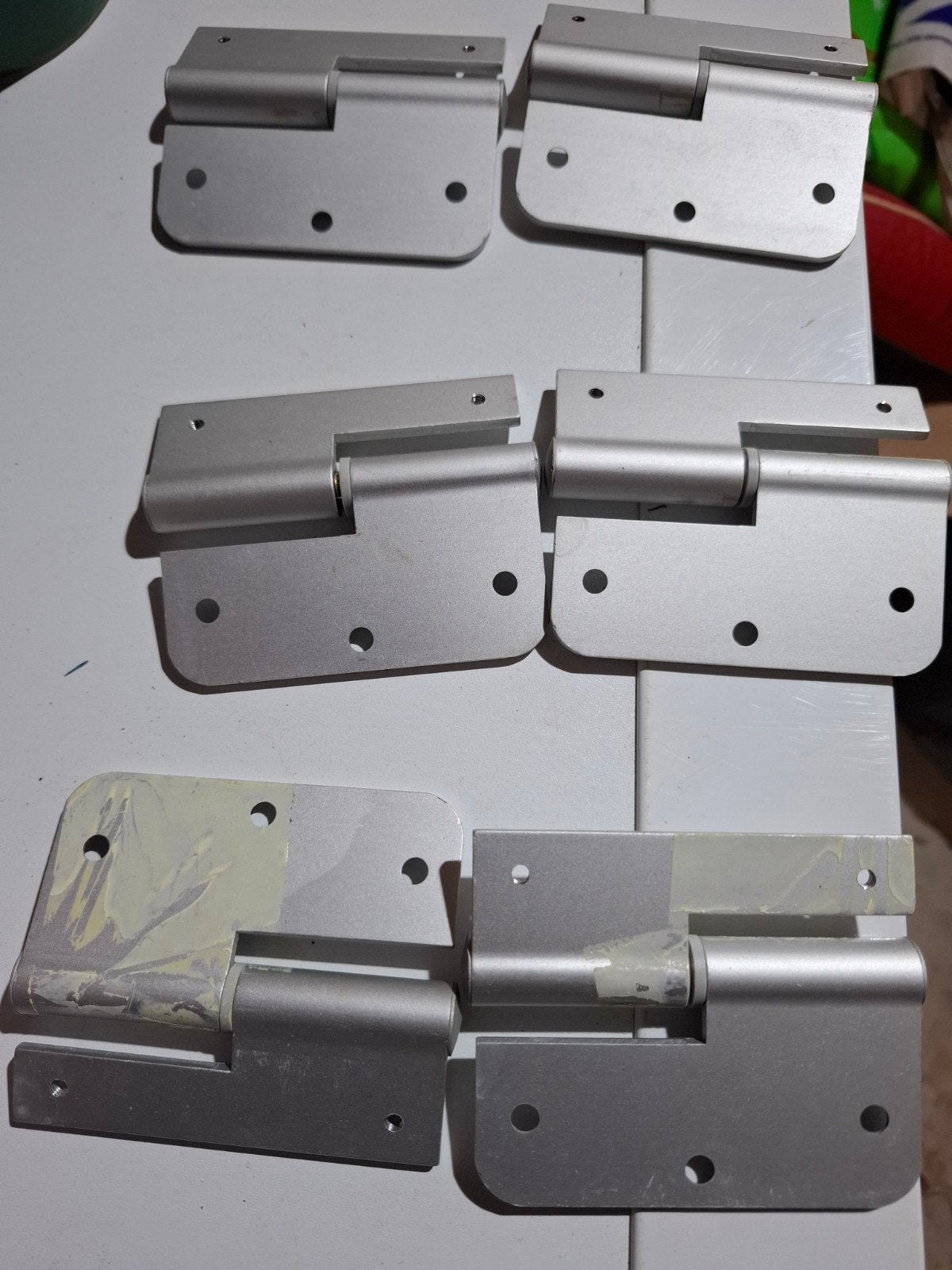 Set van 6 aluminium scharnieren -, Ophalen, Gebruikt, Overige materialen, Scharnier