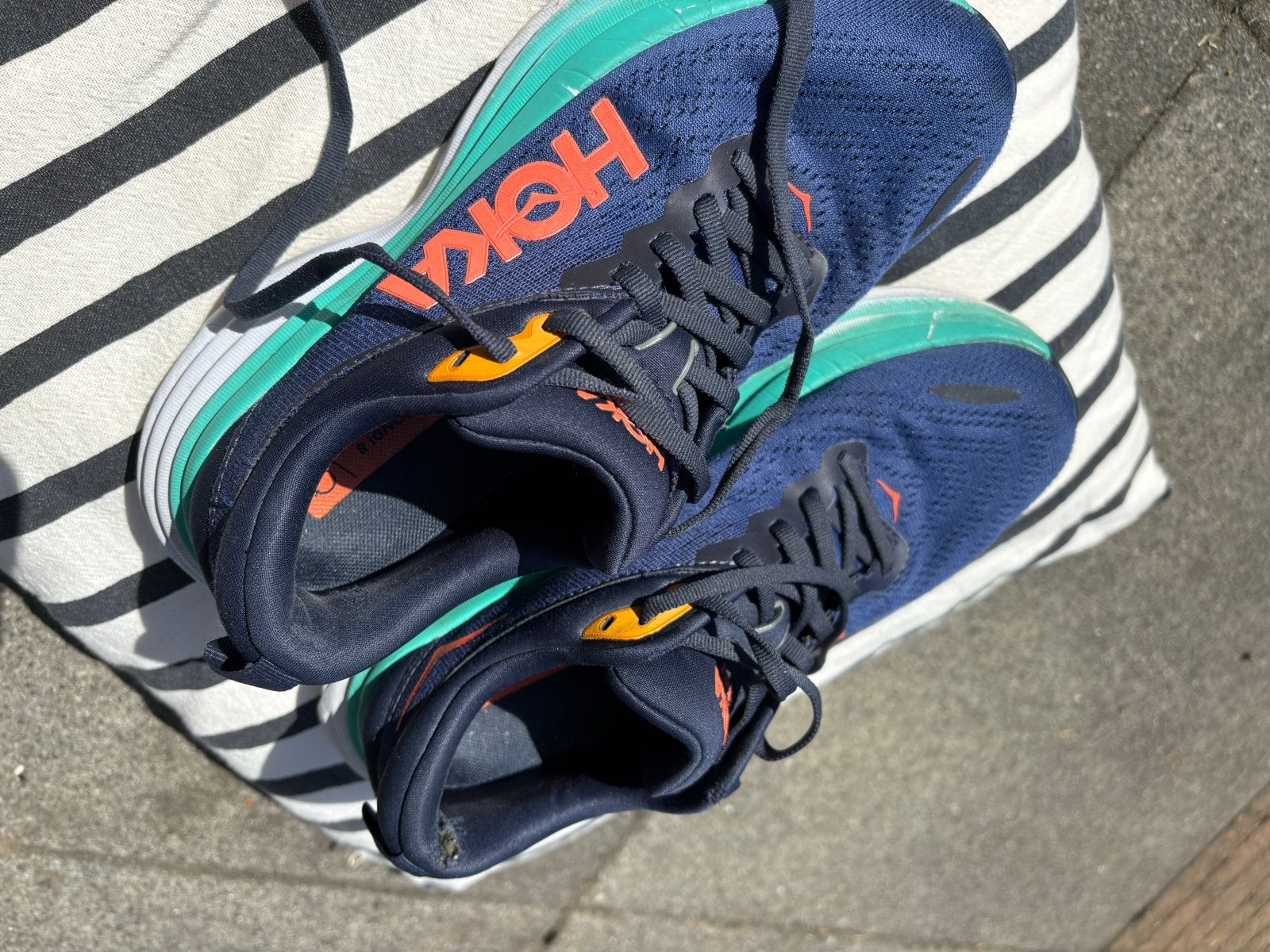 Hoka Bondi 8 hardloopschoenen - Maat 38,5, Ophalen, Gedragen, Blauw, Sportschoenen