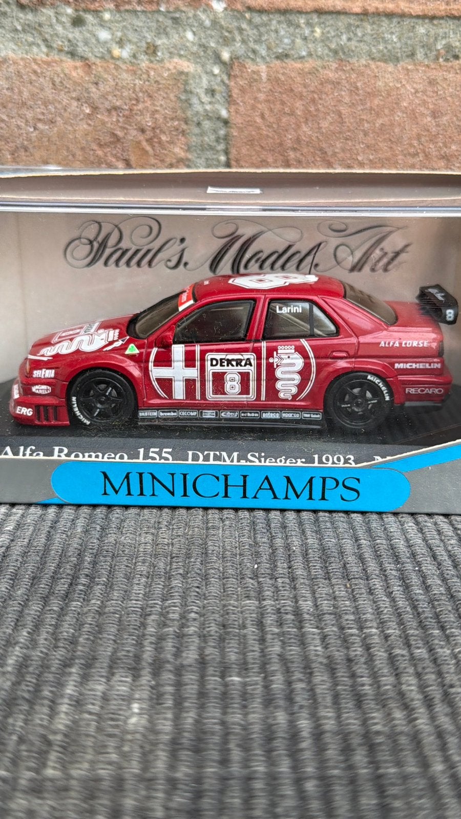 1:43 Minichamps Alfa Romeo 155 V6 ti DTM N.Larini … 35,-, Ophalen of Verzenden, Zo goed als nieuw, Auto, Overige merken