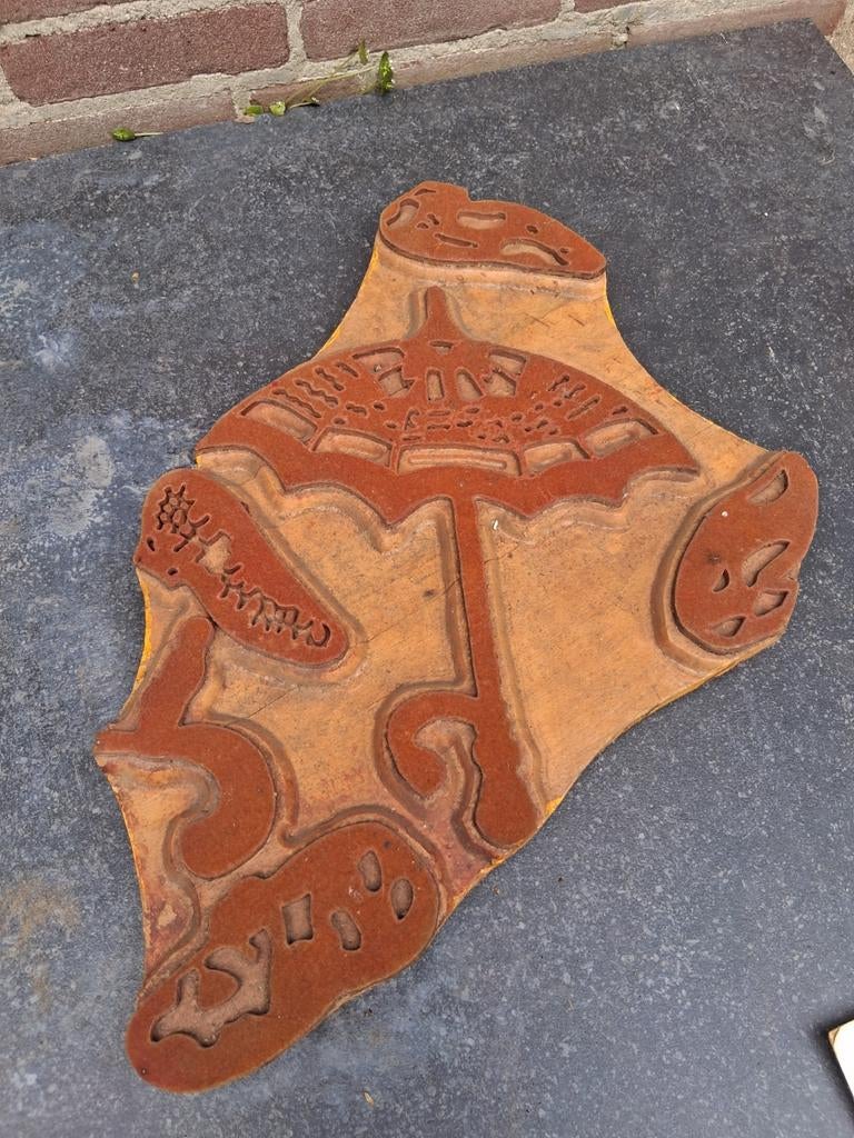 Oude textiel stempel lengte ca 54 cm, Ophalen of Verzenden