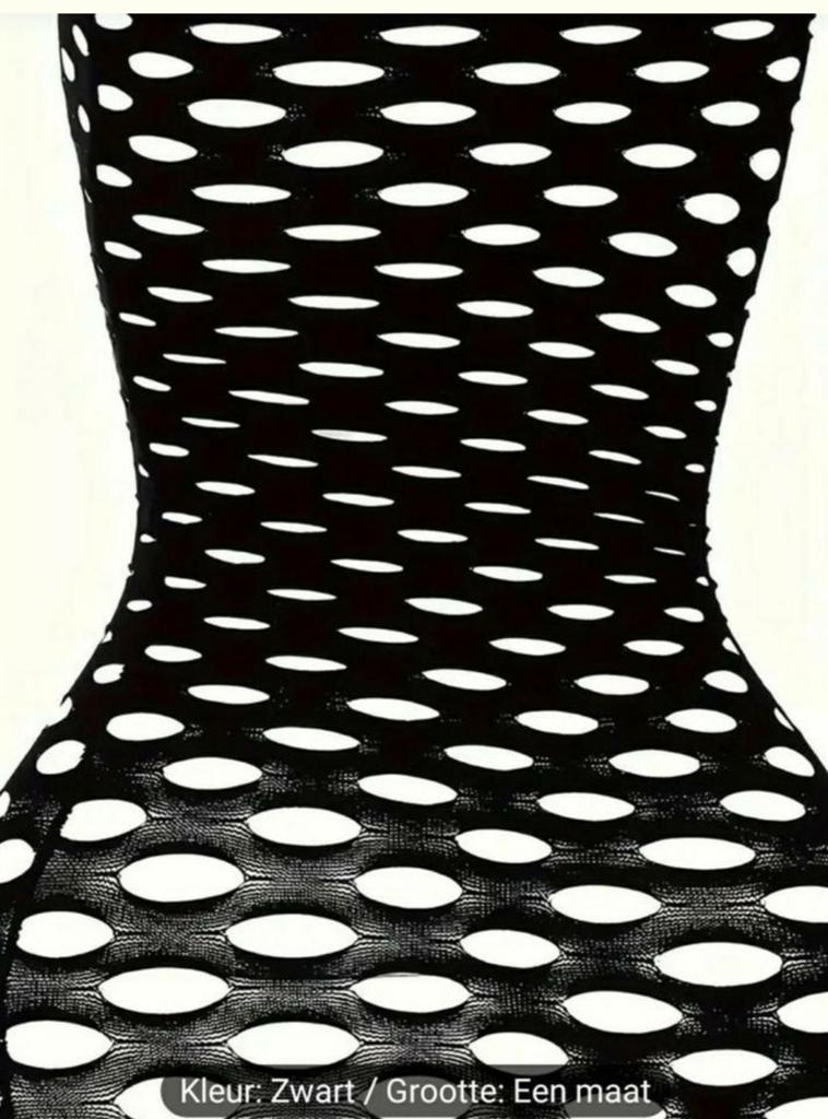 Zwarte Fishnet Bodycon Jurk - One Size, Kleding | Dames, Maat 38/40 (M), Zwart, Nieuw, Ophalen of Verzenden