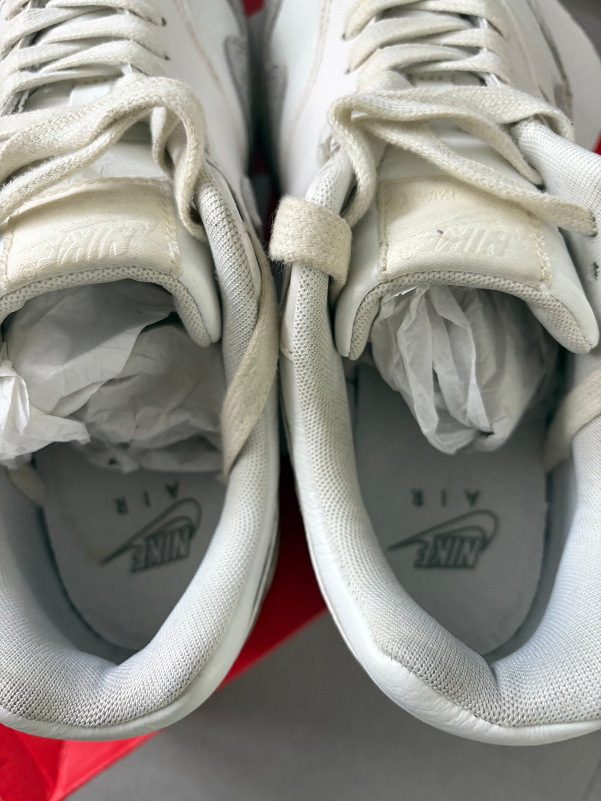 Nike Air Max 1 SFR - Summit White/Phantom Sail, Ophalen of Verzenden, Gedragen, Wit, Sneakers of Gympen