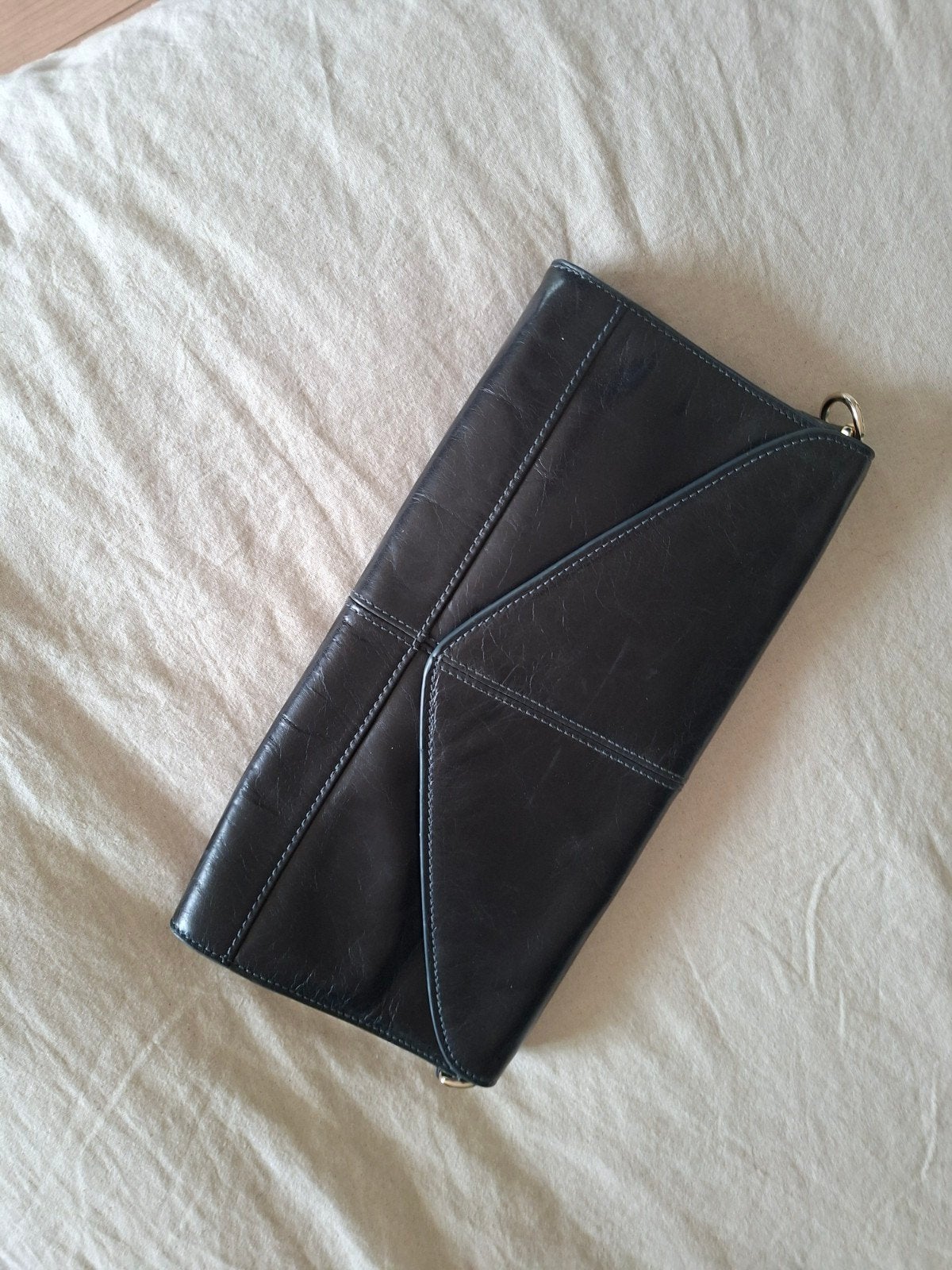 Noë donker groene clutch/schoudertasje met gouden ketting, Ophalen of Verzenden, Zo goed als nieuw, Groen, Avondtasje