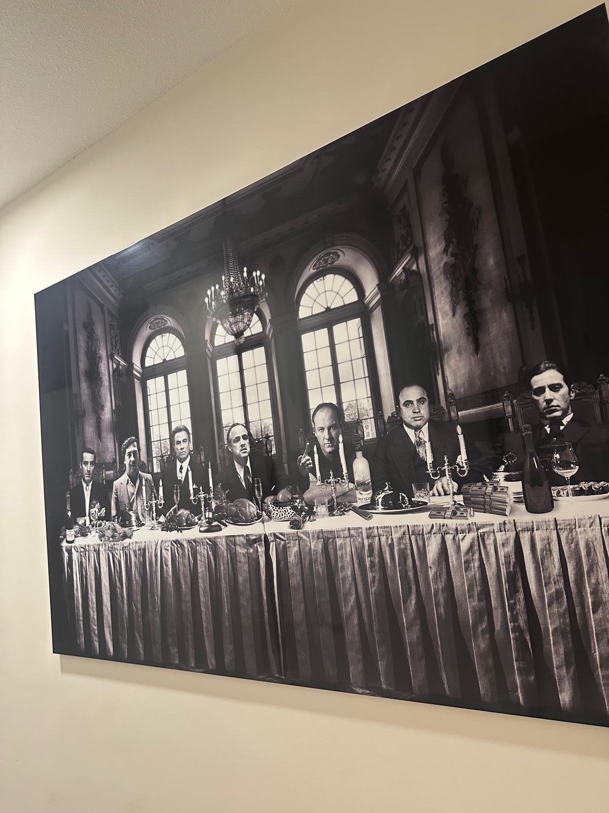Gangsters Last Supper - Groot Zwart-Wit Paneel laatste avond, Ophalen of Verzenden, Overige typen, Fotografie, Met ophangsysteem