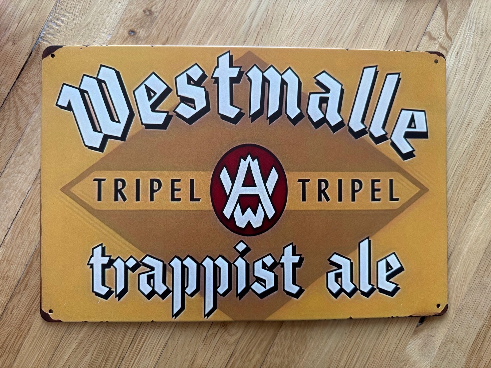 Westmalle Tripel Trappist Ale Reclamebord 30 bij 20, Ophalen of Verzenden, Gebruikt, Reclamebord