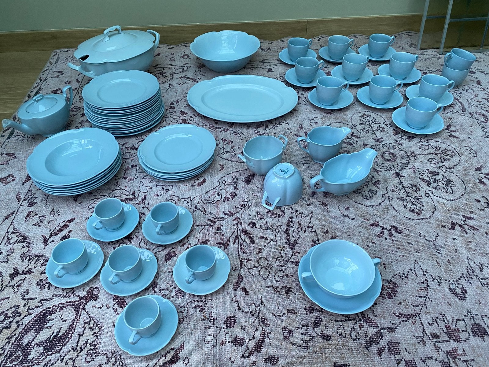 Johnson Brothers Ironstone Servies - Lichtblauw Vintage, Ophalen, Gebruikt, Overige merken, Keramiek
