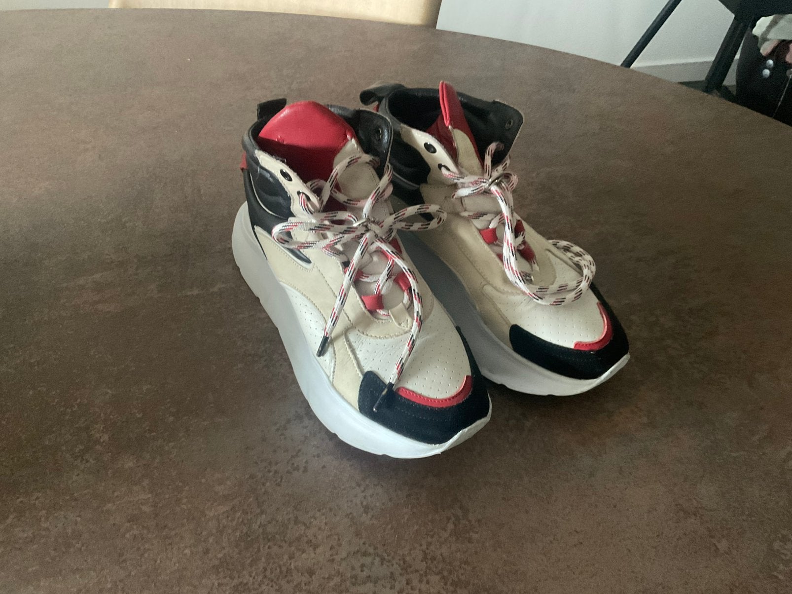 Bronx sneakers /hoog/ zwart rood wit / maat -40, Verzenden, Zo goed als nieuw, Schoenen