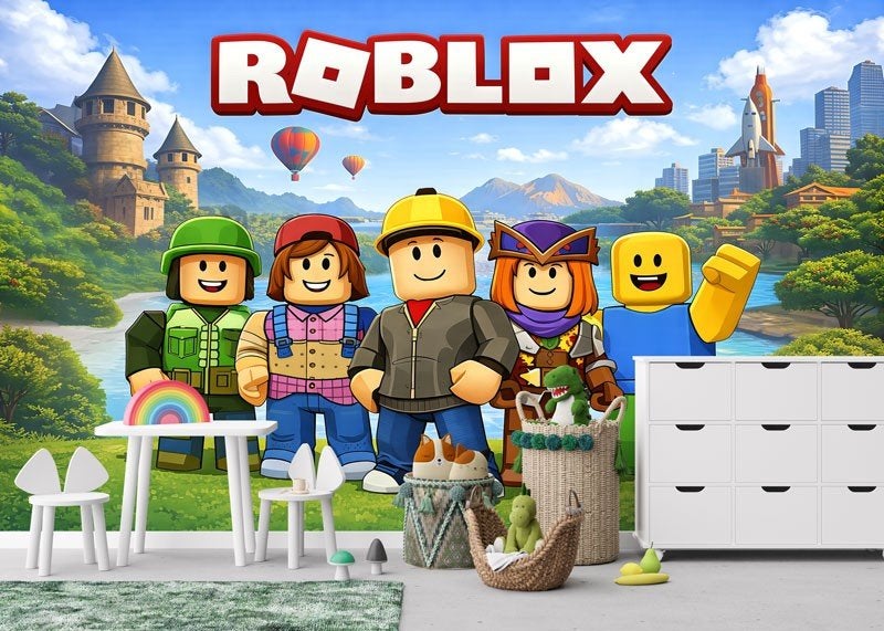 Fotobehang/ Behang - Game - Gamekamer - Roblox, Stuifzand, Fotobehangkoning, Info@fotobehangkoning.nl, Fotobehang