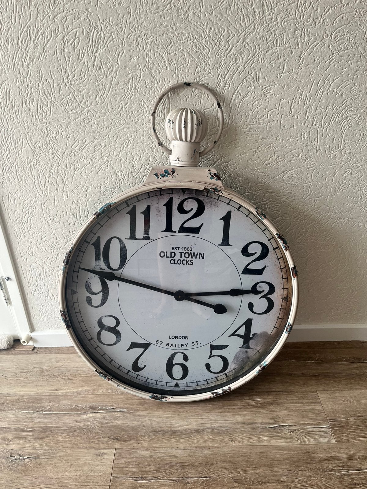 Enorme klok, industrieel, Huis en Inrichting, Woonaccessoires | Klokken, Ophalen, Zo goed als nieuw, Wandklok