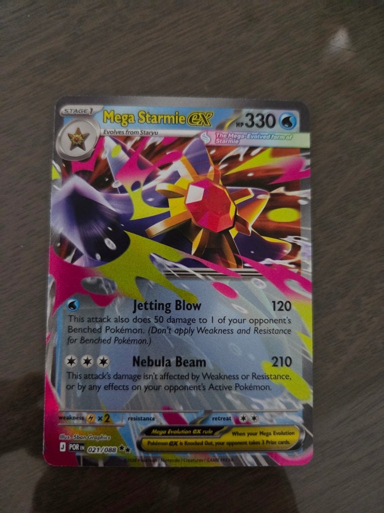 Mega Starmie EX 021 Perfect order Pokemonkaart, Ophalen of Verzenden, Nieuw, Losse kaart, Foil