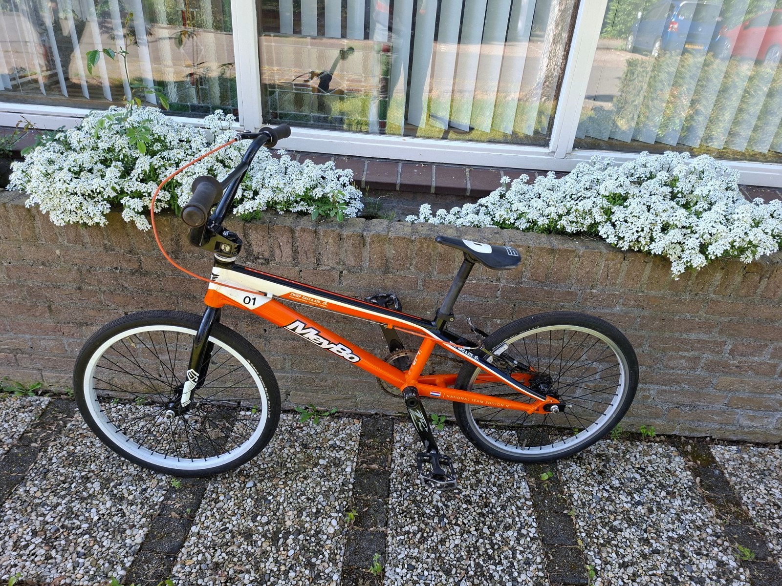 MeyBo Holeshot BMX-fiets - Oranje/Zwart 20 inch, Ophalen, Gebruikt, Velgrem, Aluminium