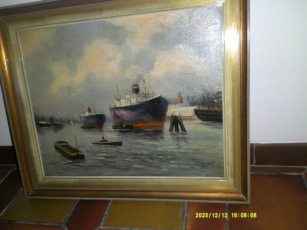 *Prachtige gesigneerde schilderij (19e eeuw) met mooie kader, Ophalen of Verzenden, Bijzondere lijst, Doek