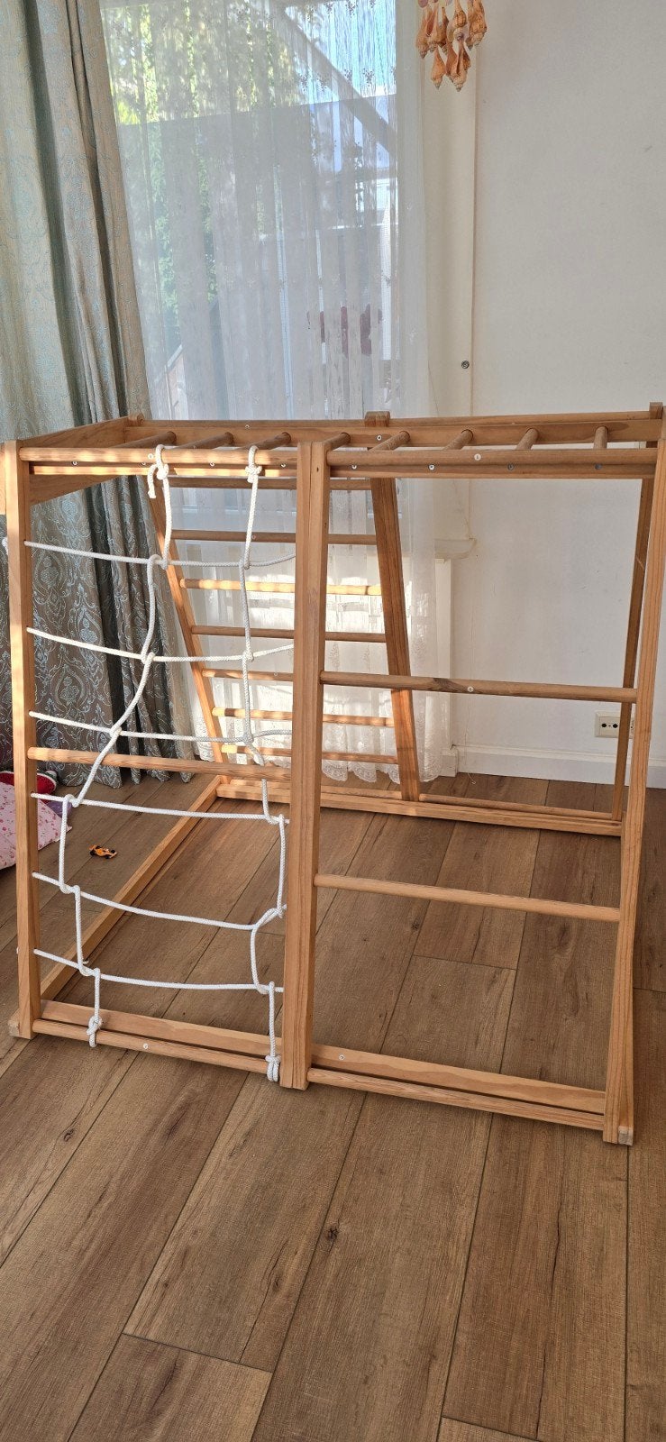 Houten Klimrek met Klimnet en Klimtouw voor Kinderen, Kinderen en Baby's, Speelgoed | Buiten | Speeltoestellen, Ophalen, Zo goed als nieuw