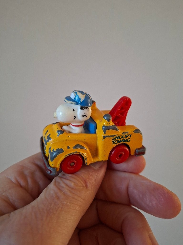 Snoopy takelwagen 1958-1960 Peanuts Inter-Trad Tec, Ophalen of Verzenden, Snoopy, Gebruikt, Beeldje of Figuurtje