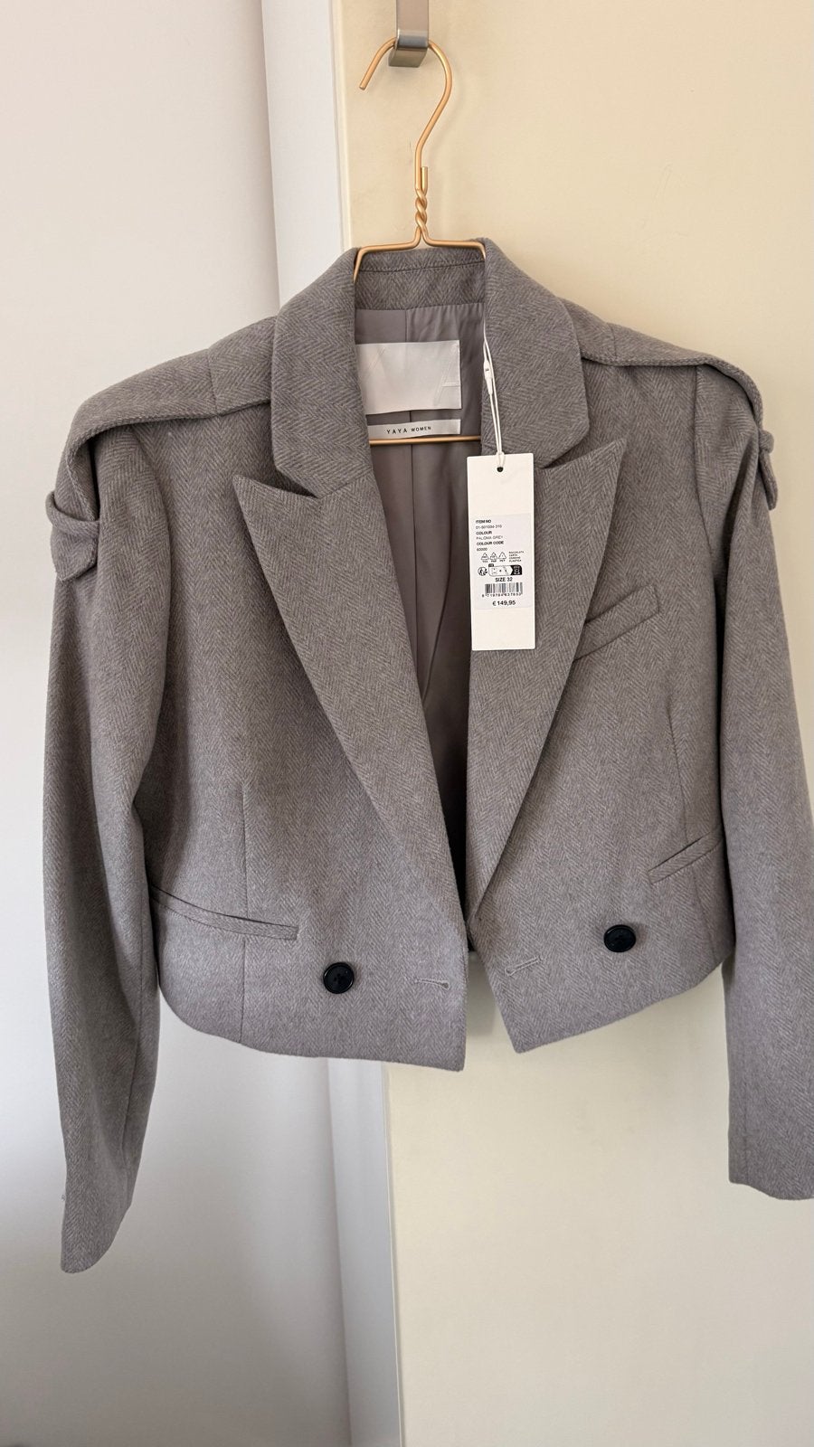 Nieuwe YAYA Women Cropped Blazer Maat 32, Kleding | Dames, Ophalen of Verzenden, Nieuw, Maat 34 (XS) of kleiner, Grijs