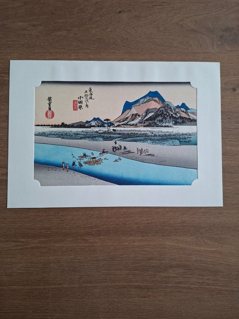 Japanse prent Utagawa Hiroshige, Antiek en Kunst, Kunst | Niet-Westerse kunst, 22 cm, Schilderij, Ophalen of Verzenden, Papier/karton