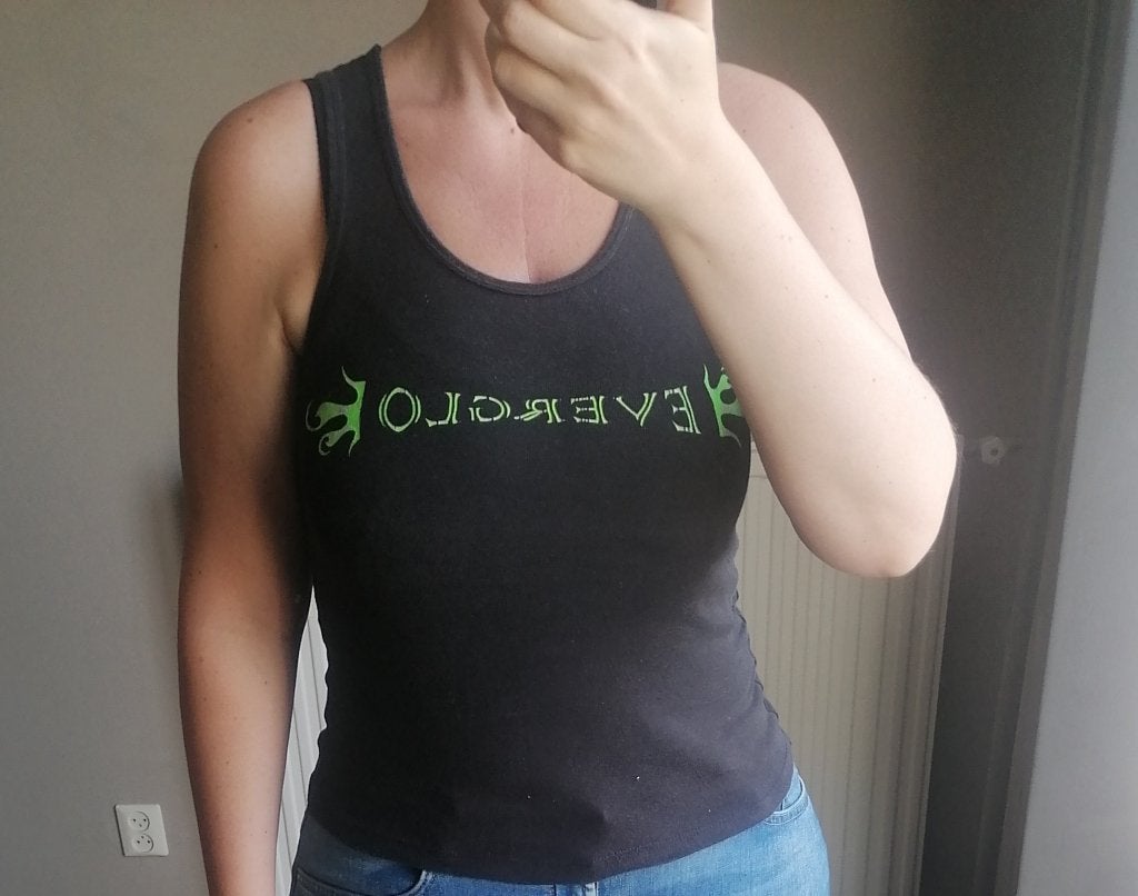 Top Zwart met Groene Letters M, Maat 38/40 (M), Verzenden, Zwart, Nieuw