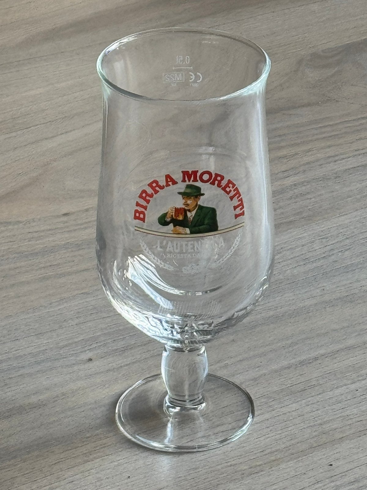 12 Birra Moretti bierglazen 0,5L, Ophalen of Verzenden, Zo goed als nieuw, Bierglas