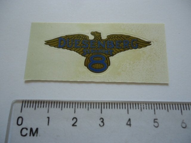 sticker oud DUESENBERG logo Straight auto oldtimer, Verzenden, Zo goed als nieuw, Bedrijf of Vereniging